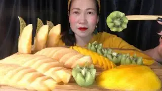 FRESH FRUITS ASMR MUKBANG | HONEY DEW MELON,KIWI & MANGO | MUKBANG PHILIPPINES | PINOY MUKBANG