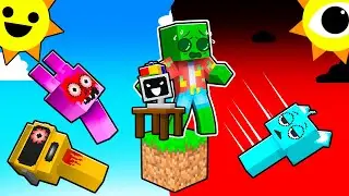 One Slime Block on a SPRUNKI SKYBLOCK in Minecraft!