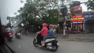 Hai Phong, Vietnam city center as seen from a taxi