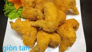 CÁNH GÀ CHIÊN KIỂU KFC GIÒN TAN , CHIÊN XÙ: ẨM THỰC PHÙNG TẤN/ Crispy kfc-style fried chicken wings