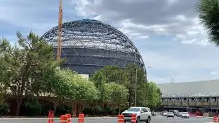 MSG Sphere at The Venetian is a sphere-shaped music and entertainment arena being built