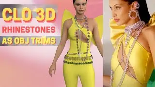 Part 2 - Add OBJ rhinestones - Bella Hadid Swarowski outfit in CLO3D