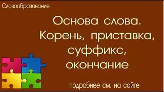 Части слова. Основа, корень, приставка, суффикс, окончание