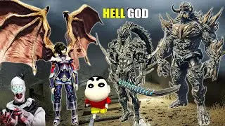 Franklin 2.0 Army Attack Devil Lord ARMY  in GTA 5 ! FT .SHINCHAN and CHOP Hell God VS Devil God