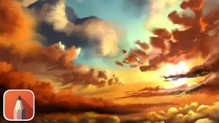 Painting a Sunset Above the Clouds ( with Sketchbook )