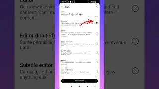 Give Manager Access to Someone to Your Yt Channel #shorts #youtubeshorts #shortvideo #shortfeed