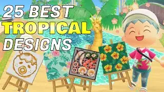 25+ BEST CUSTOM DESIGNS FOR YOUR TROPICAL ISLAND! ☆ ANIMAL CROSSING NEW HORIZONS DESIGN IDEAS