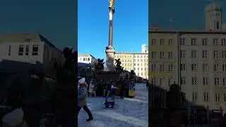 Мариенплац. Мюнхен.  Германия.  Январь 2024