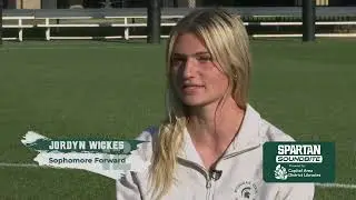 Spartan Soundbite: Jordyn Wickes describes how she feels after scoring three goals during a match.