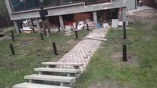 Репино, фундамент под пристройку на винтовых сваях.