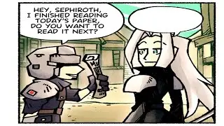 Sephiroth Reading a Newspaper (Final Fantasy 7 Rebirth comic dub)