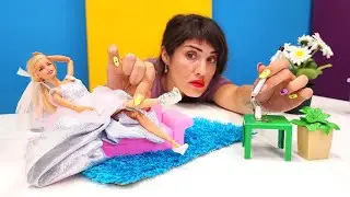 Oyuncak bebek Barbie evleniyor fakat ayağı kırık! Ümit, Barbie'nin alçısını süslüyor!