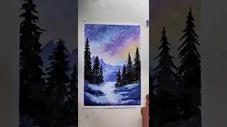 как нарисовать звёздное небо акварелью
