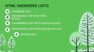 HTML UNORDERED LIST | HTML DISC BULLET | HTML CIRCLE BULLET  | HTML SQUARE BULLET | HTML NESTED LIST