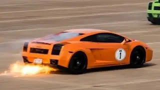 Lambo on FIRE at over 200 MPH!!!
