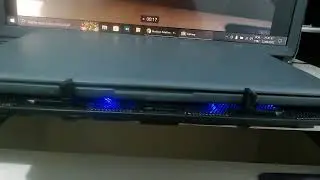 Meu Setup - Teclado, notebook, base cooler e TV