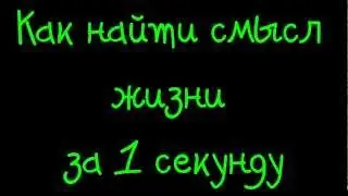 Как найти смысл жизни за 1 секунду