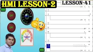 11. Timer tutorial in plc programing | PLC HMI programing in hindi | HMI Screen design Mitsubishi |