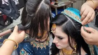 Open Curls Hairstyle With Tikka, Dubatta & Jewellery Setting - By Nazia Khan