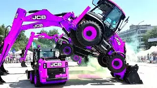 EXCAVATOR JOGET LUCU - EXCAVATOR BACKHOE WARNA WARNI - TRACTOR DANCE LAGU LUCU