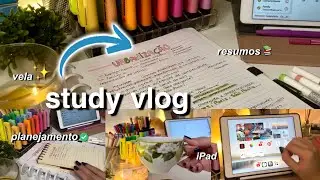 STUDY VLOG Produtivo | uma tarde de estudos fazendo resumos | Estude comigo!