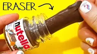 DIY NUTELLA SLIME ERASER  | Easy & Cute School Supplies