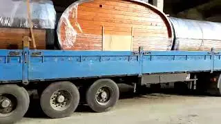 Доставка готовых (собранных) бань бочек