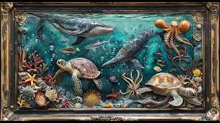 Framed Ocean Wallpaper Background Screensaver Framed Art Screensaver no Sound Screensaver for Sleep