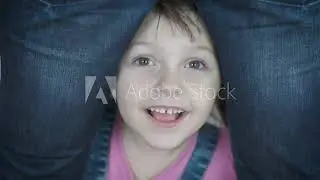 Little Girl Look Through The Legs Woman Clip 4 (Video Stock)
