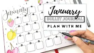 January 2020 Bullet Journal Set Up - Keeping it simple with a fresh & fruity Summer Fruit Theme