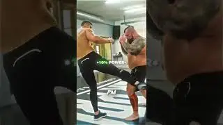 Strongman Eddie Hall Gets Leg-Kicked by Pro Kickboxer Rico Verhoeven…😳🥊