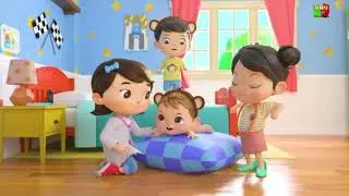 Cinque Scimmiette Sopra Un Letto Blu Lellobee in ltaliano Cartoni animati e canzoni per bambini 