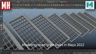 Modeling open grate stairs in Maya 2022