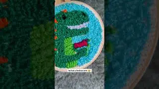 punch needle dino 🦖 #shorts