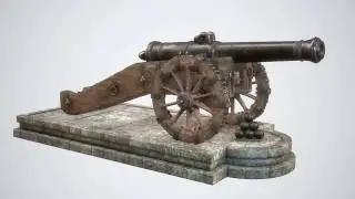 Low poly cannon turntable