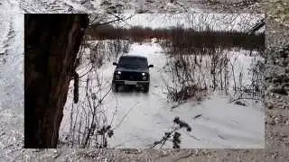 #195. Нива преодолевает снежный овраг [АВТО 4x4]