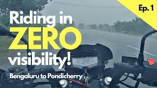 Zero visibility in Pondicherry! 😮 Ultimate Rain Ride | Bengaluru to Dhanushkodi Day 1 #2BrokeBikers
