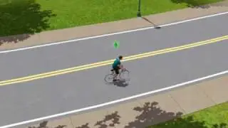 Cyclist sim is OK, after being hit by a car (The Sims 3)
