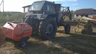 Мини пресс-подборщик 8050. с трактором мтз 82. Новая покупка для хозяйства