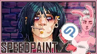 Speedpaint - CSP PixelArt - Onyx Spider (☆O.C. by Whitevault☆)