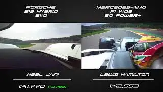 LMP1 vs F1 | Porsche 919 Hybrid EVO vs Mercedes F1 W08 Hybrid EQ Power+ @ Spa-Franchorchamps