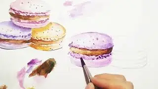 Рисуем макаруны 🎨💥 акварелью
