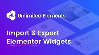 Import Export Elementor Widgets