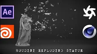 Houdini, Cinema 4D & After Effects | Exploding Statue