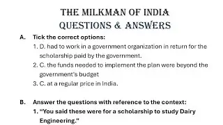 The Milkman of India class 7  chapter questions and answers of gems silver jubilee edition