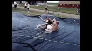RAGBRAI Water Slide...Swimsuit Malfunction...Oops!