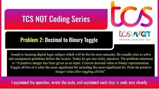 TCS NQT #coding  Series: Decode Decimal to #binary Toggle | Kumaruuu...! | #python #tcs #tcsnqt