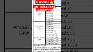 tata punch ev 2024 on road price #shorts #2024