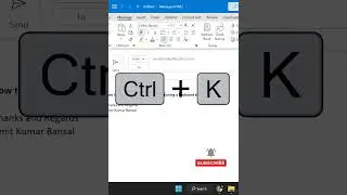 What Does Ctrl + K do in Microsoft Outlook? 