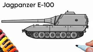 How to draw a Jagdpanzer E-100 Tank step by step